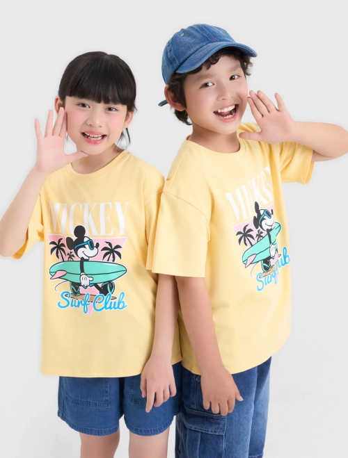 Áo phông unisex trẻ em cotton in hình Mickey
