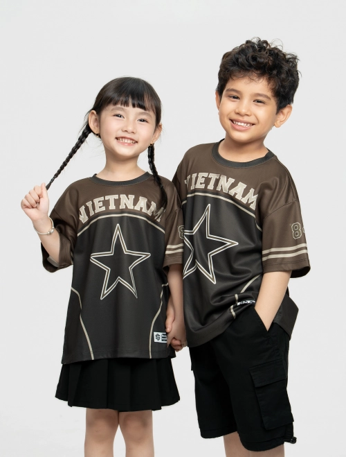 Áo thun unisex trẻ em jersey Ngôi sao Vietnam
