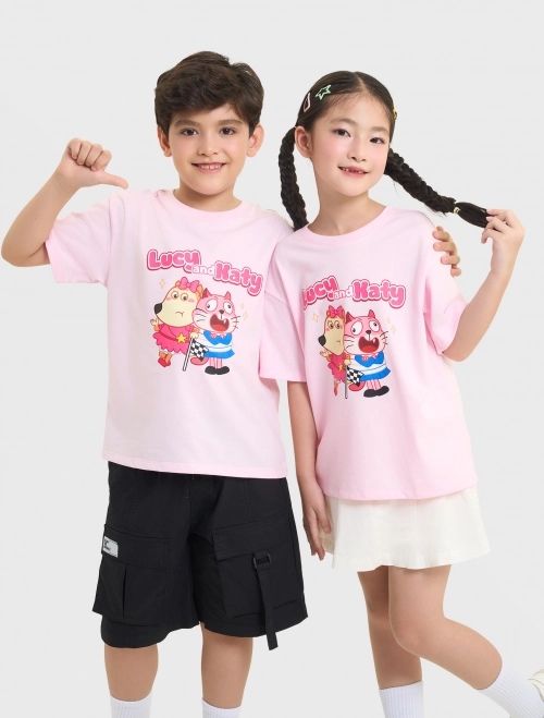 Áo phông unisex trẻ em in hình Wolfoo