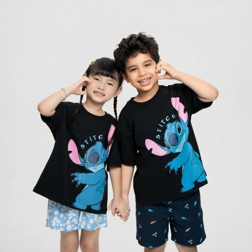 Áo phông trẻ em cotton in hình Stitch