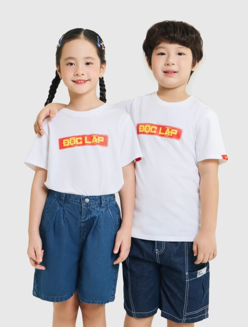 Áo phông unisex trẻ em Độc Lập - Tự do - Hạnh phúc