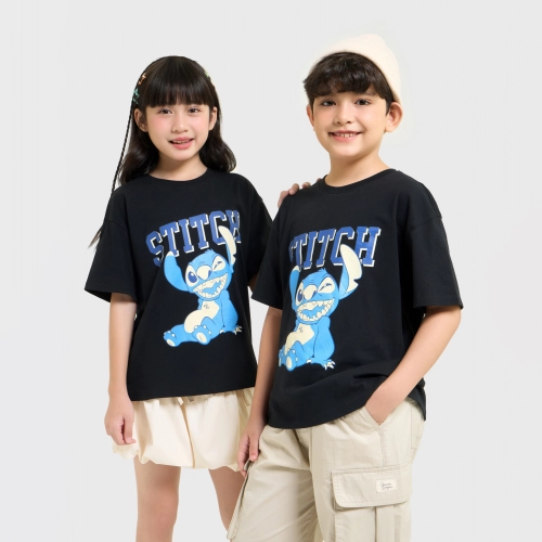 Áo phông unisex trẻ em cotton USA in hình Stitch