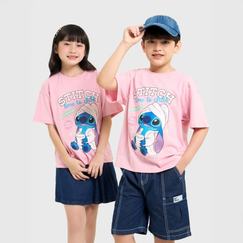 Áo phông unisex trẻ em cotton USA in hình Stitch