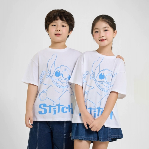 Áo phông unisex trẻ em cotton USA in hình Stitch