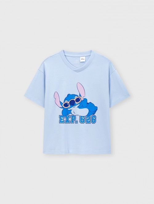 Áo phông unisex trẻ em Cotton USA hình in Stitch