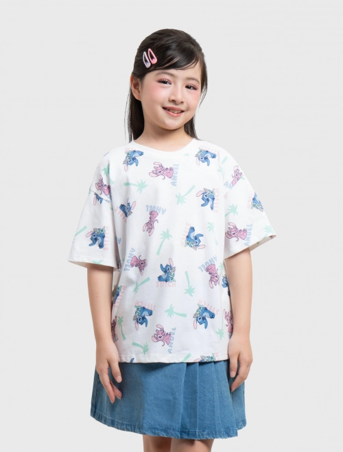 Áo phông unisex trẻ em in hình Stitch