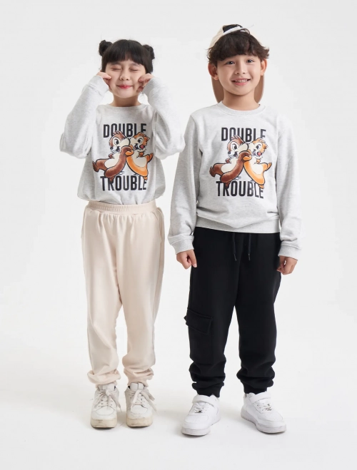 Áo nỉ unisex trẻ em in hình Chip & Dale