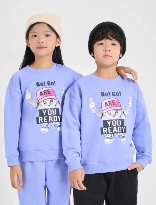 Áo nỉ unisex trẻ em có hình in
