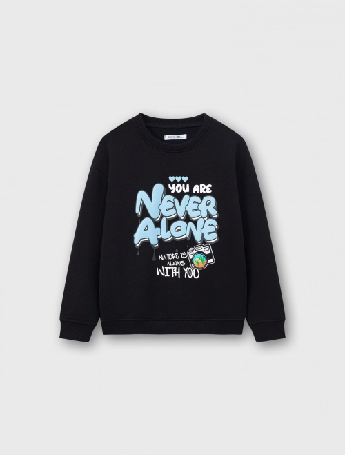 Áo nỉ cào lông unisex trẻ em có hình in