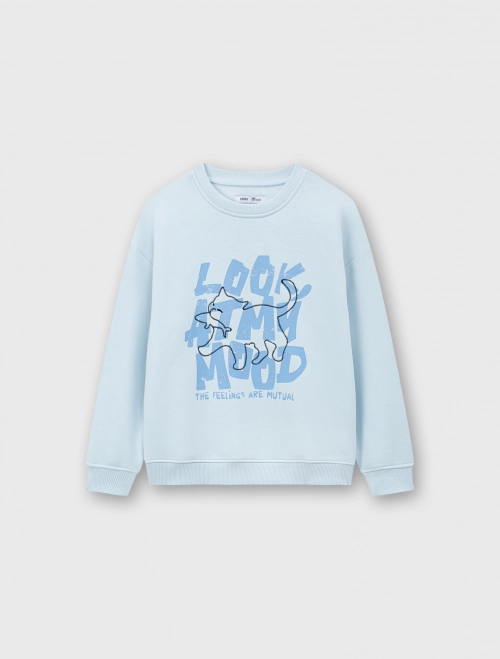 Áo nỉ cào lông unisex trẻ em có hình in