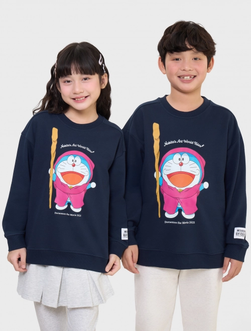 Áo nỉ vòng lông unisex trẻ em hình in Doraemon