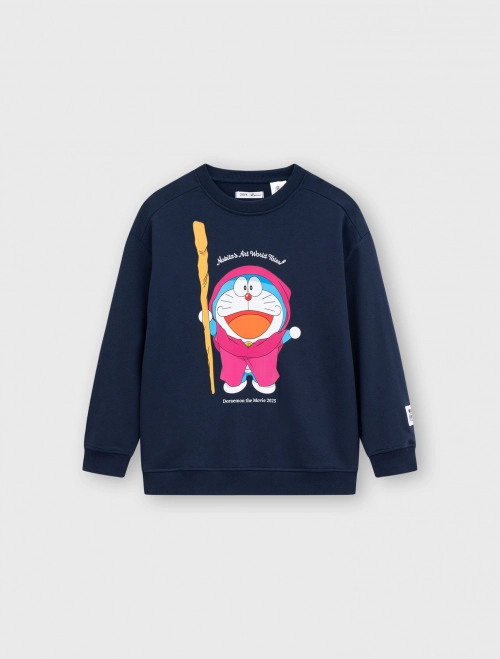 Áo nỉ unisex trẻ em in hình Doraemon
