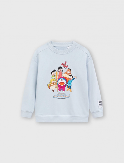 Áo nỉ unisex trẻ em in hình Doraemon