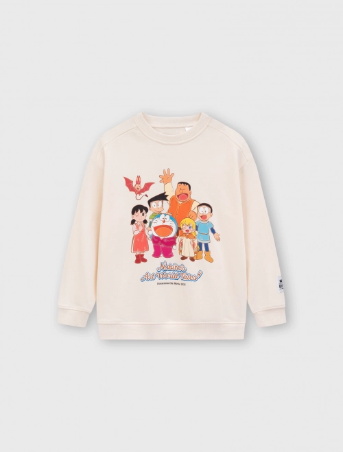 Áo nỉ unisex trẻ em in hình Doraemon
