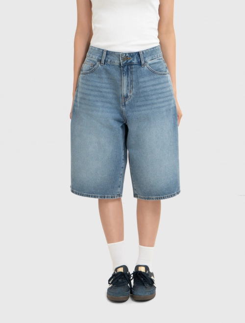 Quần soóc jeans unisex người lớn cotton dáng bermuda