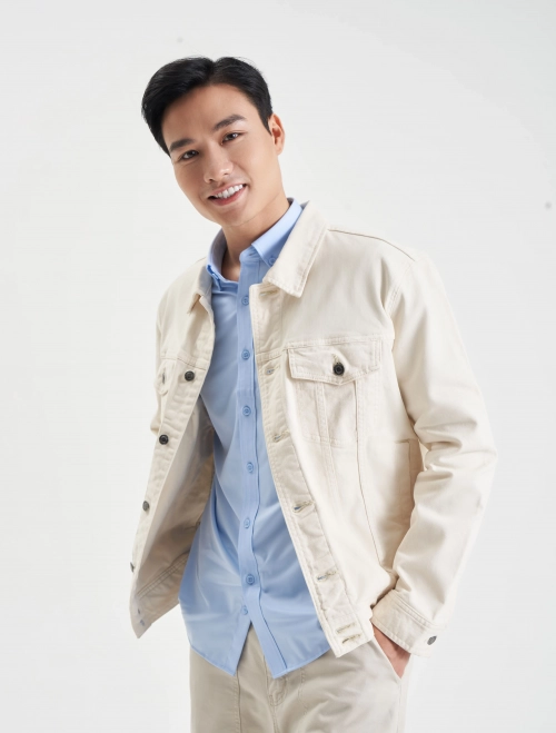 Áo khoác khaki unisex người lớn dáng suông