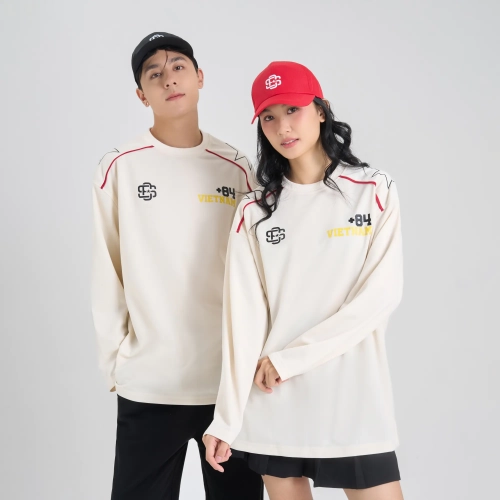 Áo phông unisex người lớn Canifa S Kết nối tự hào dáng oversized dài tay