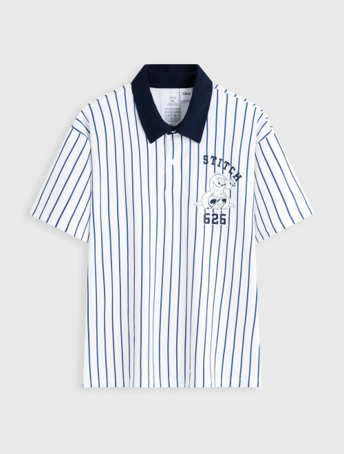 Áo polo unisex người lớn oversize in hình Stitch