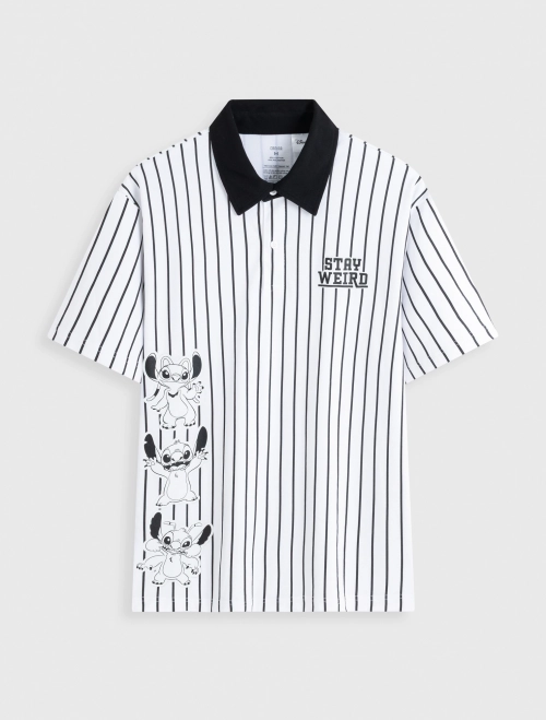 Áo polo unisex người lớn oversize in hình Stitch