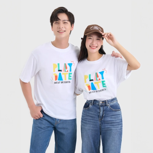 Áo phông unisex người lớn cotton USA có hình in
