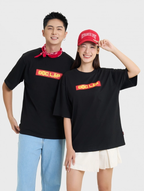 Áo phông unisex người lớn typo Độc Lập - Tự do - Hạnh phúc