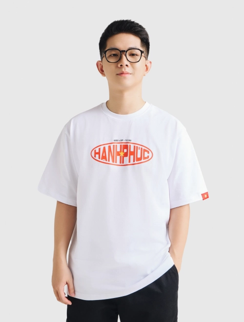 Áo phông unisex người lớn typo Độc Lập - Tự do - Hạnh phúc