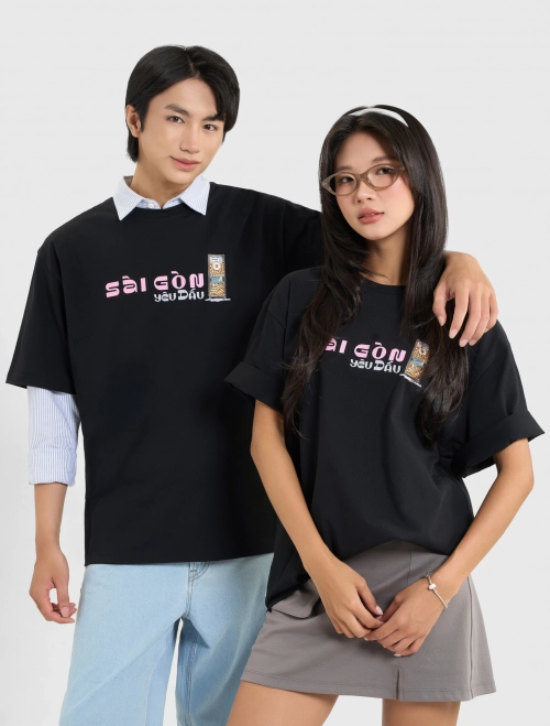 Áo phông typo unisex Chữ Việt yêu dấu