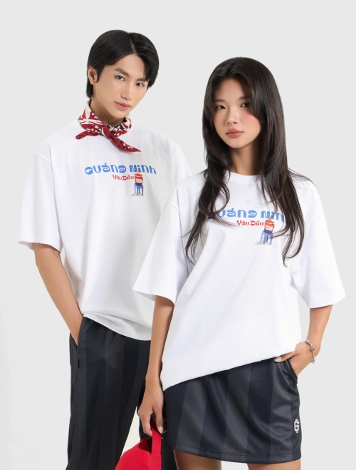 Áo phông typo unisex Chữ Việt yêu dấu