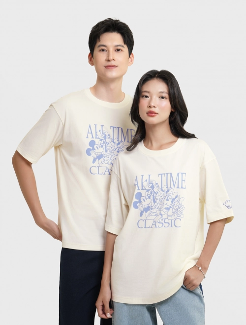Áo phông unisex người lớn in hình Mickey