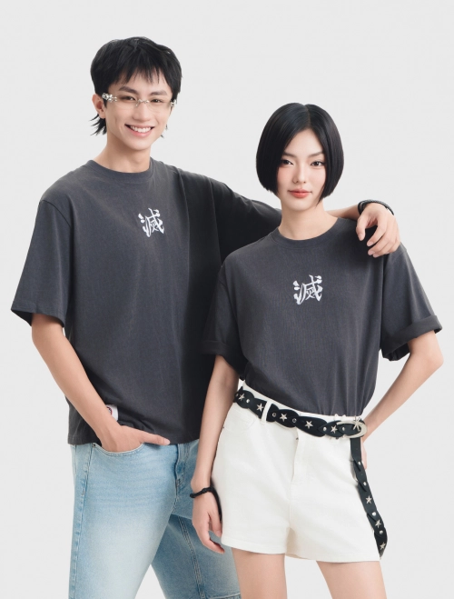 Áo phông unisex người lớn cotton in hình Demon Slayer