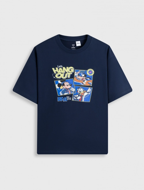 Áo phông unisex người lớn dáng rộng hình in Mickey & Friends