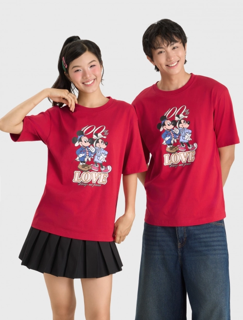 Áo phông unisex người lớn dáng rộng hình in Mickey & Friends