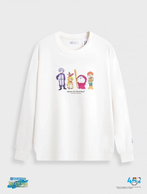 Áo nỉ vòng lông unisex người lớn hình in Doraemon