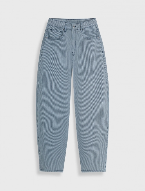 Quần jeans nữ cotton dáng barrel