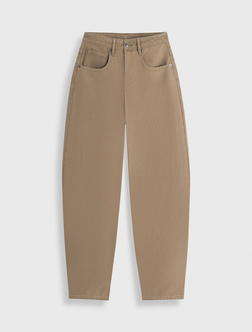 Quần jeans nữ cotton dáng barrel
