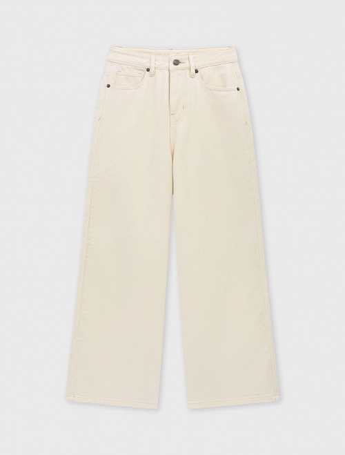 Quần jeans nữ cotton cạp cao dáng suông