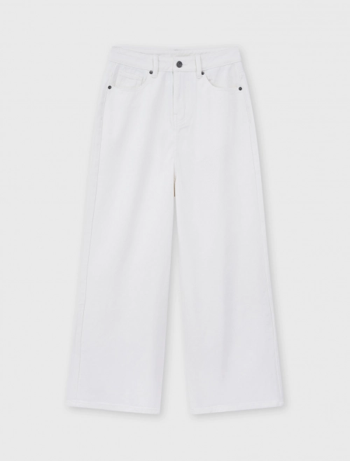 Quần jeans nữ cotton cạp cao dáng suông