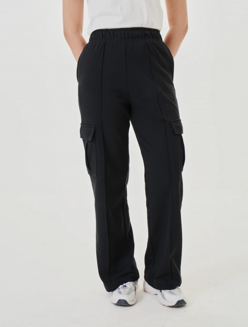 Quần nỉ nữ dáng suông túi hộp