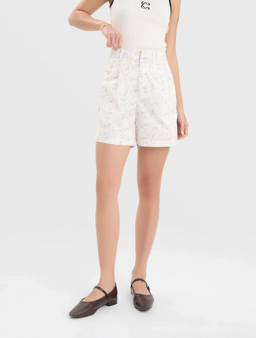 Quần soóc nữ cotton ống rộng