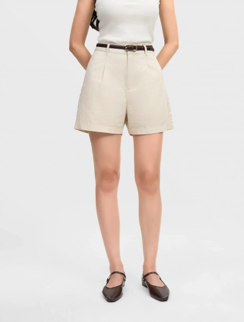 Quần soóc nữ cotton ống rộng