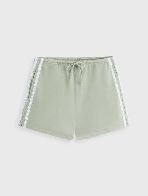 Quần soóc nữ Cotton USA dáng ngắn phối ren