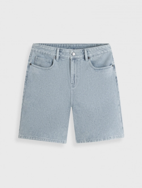 Quần short jeans nữ dáng bermuda