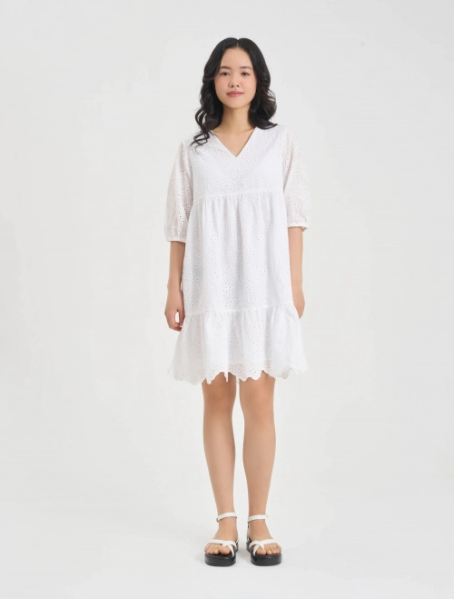 Váy ren nữ cotton dáng babydoll