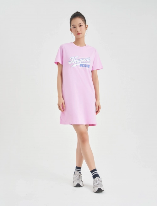 Váy liền nữ cotton dáng suông có hình in