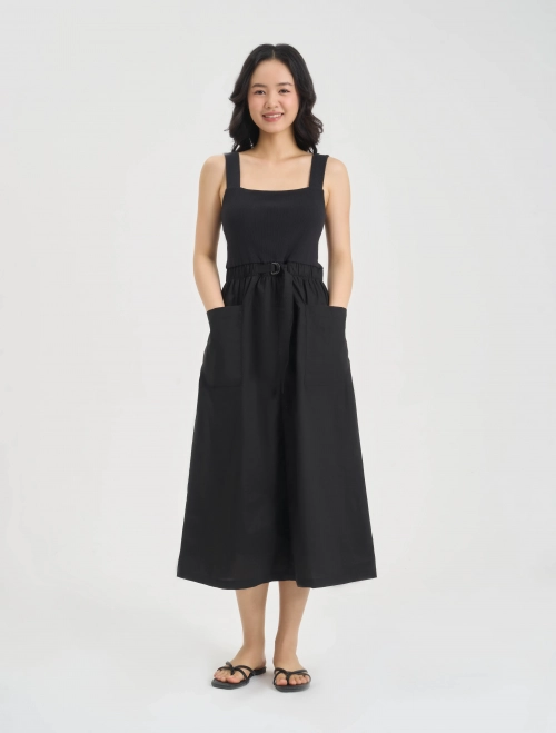 Váy liền nữ hai dây dáng midi