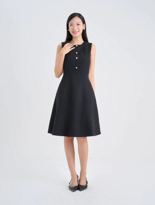 Đầm dạ sát nách dáng A