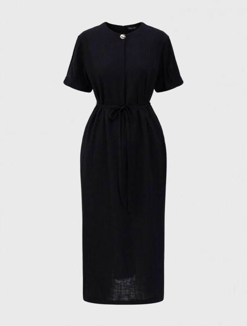 Váy liền nữ rayon linen dáng suông
