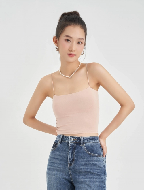 Áo hai dây nữ nhún sườn