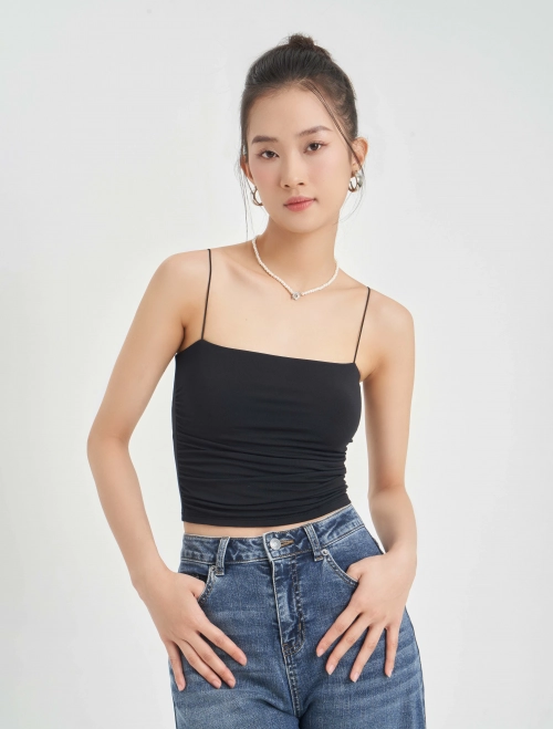 Áo hai dây nữ nhún sườn