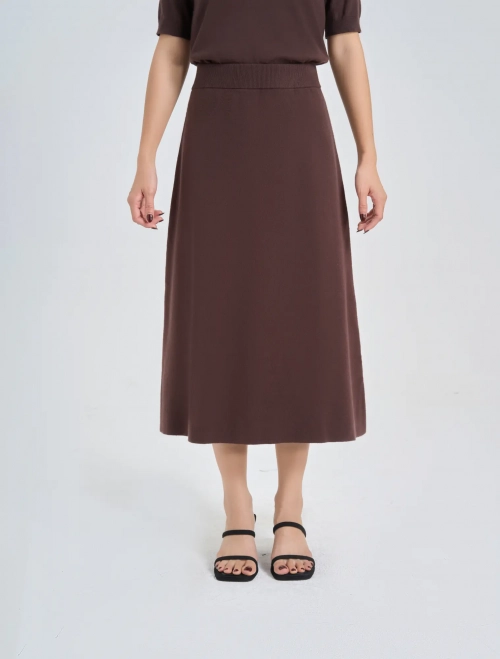 Chân váy len nữ dáng A dài